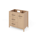 Jeffrey Alexander Katara 36" Natural Oak Single Sink Bathroom Vanity with Blue Limestone Top - 8 in. Widespread Faucet Top product image 2