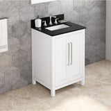 Jeffrey Alexander Cade 24" White Single Sink Bathroom Vanity with Black Granite Top - 8 in. Widespread Faucet Top product image 2