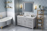 Jeffrey Alexander Chatham 60" Grey Double Sink Bathroom Vanity with White Carrara Marble Top - 8 in. Widespread Faucet Top - VKITCHA60SGRWCR product image 7