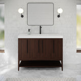 Jeffrey Alexander Tempest 48" Dark Walnut Single Sink Bathroom Vanity with White Resin Top - Single-Hole Faucet Top - VKTEM48DWWDDWRE product image 2