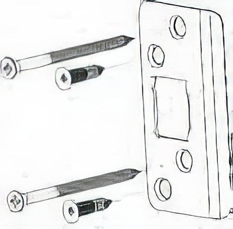 Better Home Products EXDESTCH strikeplate in satin stainless, front view