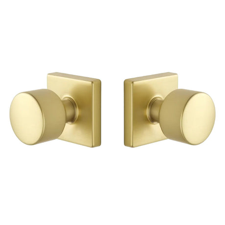 Expressions by Emtek EE3110PGMB Passage Lock with Page Knob and Square Rose EE3110PGSB Satin Brass