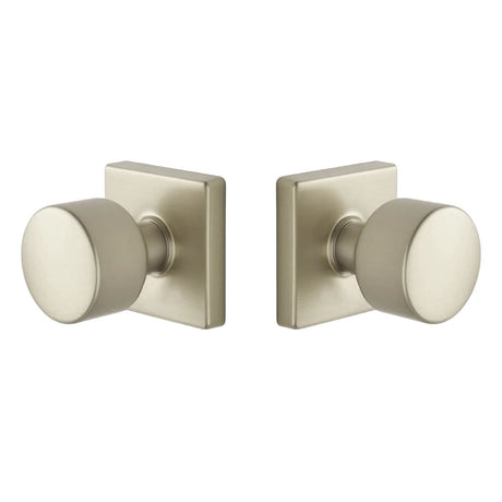 Expressions by Emtek EE3110PGMB Passage Lock with Page Knob and Square Rose EE3110PGSN Satin Nickel