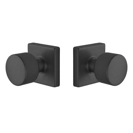 Expressions by Emtek EE3110PGMB Passage Lock with Page Knob and Square Rose Matte Black