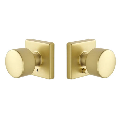 Expressions by Emtek EE3210PGMB Privacy Lock with Page Knob and Square Rose EE3210PGSB Satin Brass
