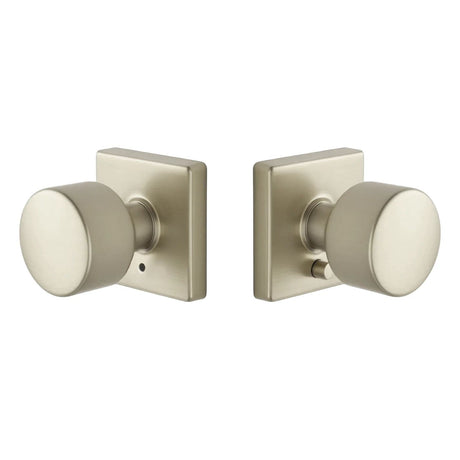 Expressions by Emtek EE3210PGMB Privacy Lock with Page Knob and Square Rose EE3210PGSN Satin Nickel