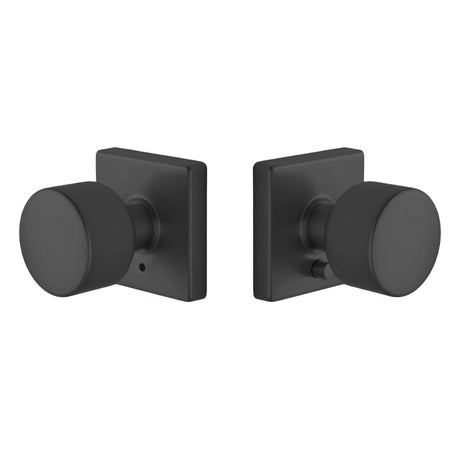 Expressions by Emtek EE3210PGMB Privacy Lock with Page Knob and Square Rose Matte Black