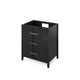 Jeffrey Alexander Katara 30" Black Single Sink Bathroom Vanity with White Carrara Marble Top - 8 in. Widespread Faucet Top product image 3