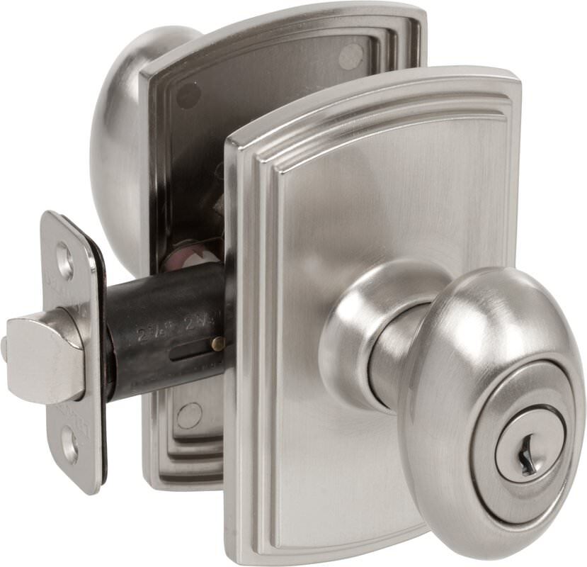Delaney Hardware 360501 Delaney BP-100T-CN Italian Collection Canova Series Keyed Entry Door Knob Set Satin Nickel