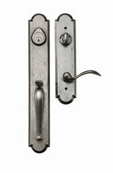 Delaney Hardware 660708 Delaney BP-600-VI SandCast Collection Valero Series Single Cylinder Door Handle Set Aged Pewter