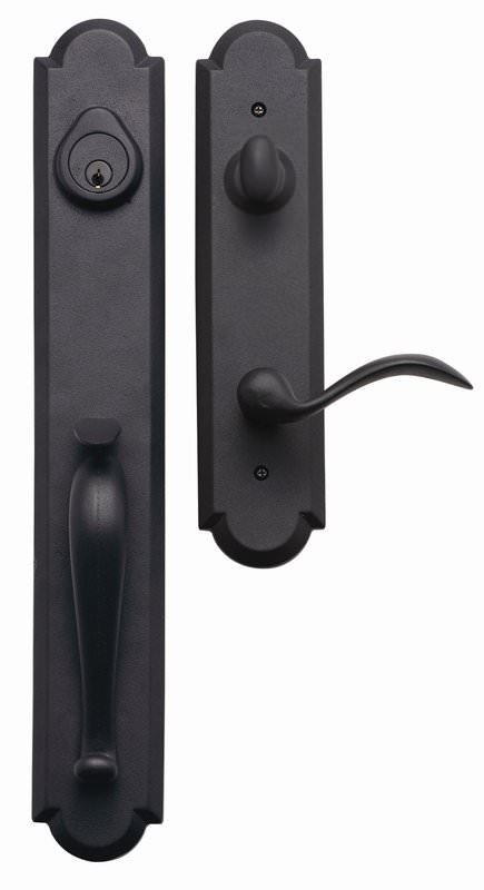 Delaney Hardware 660709 Delaney BP-600-VI SandCast Collection Valero Series Single Cylinder Door Handle Set Aged Black