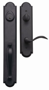 Delaney Hardware 660709 Delaney BP-600-VI SandCast Collection Valero Series Single Cylinder Door Handle Set Aged Black