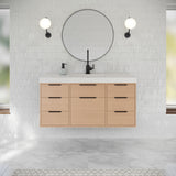 Jeffrey Alexander Gardner 49" Natural Oak Single Sink Bathroom Vanity with White Resin Top - Single-Hole Faucet Top - VKGAR48NORE product image 2