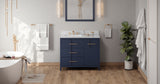 Jeffrey Alexander Katara 42" Hale Blue Single Sink Bathroom Vanity with White Carrara Marble Top - 8 in. Widespread Faucet Top product image 7