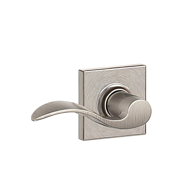 Schlage F10ACC619COL satin nickel passage door lever