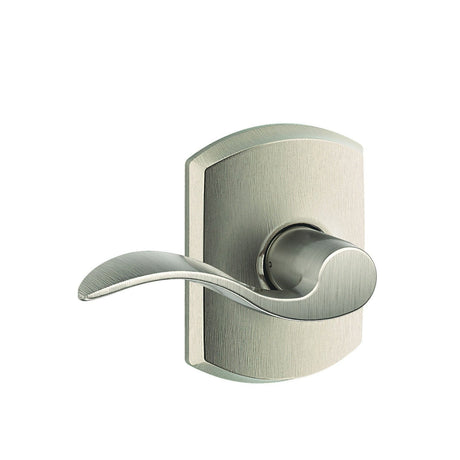 Schlage F10ACC619GRW satin nickel passage door lever