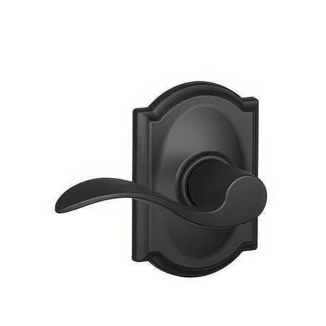 Schlage F10ACC622CAM matte black passage door lever