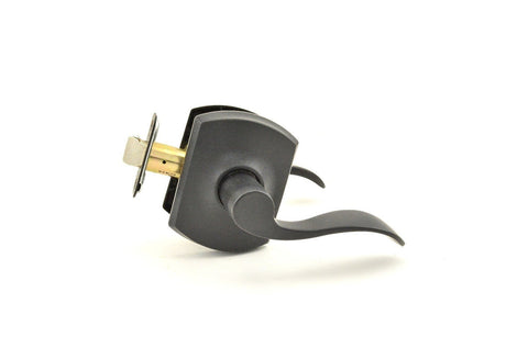Schlage F10ACC622GRW matte black passage door lever