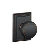 Schlage F10AND716ADD aged bronze passage door knob