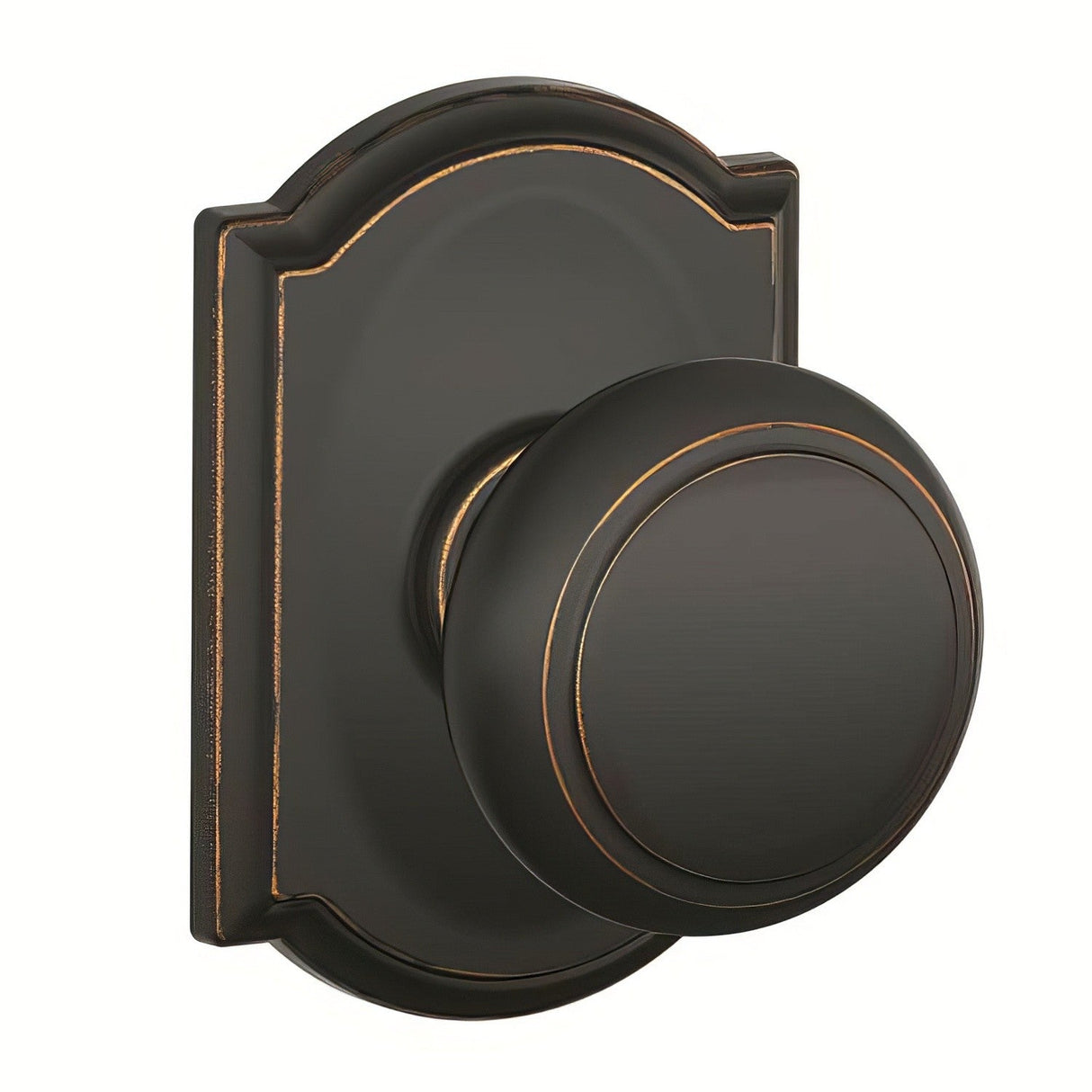 Schlage F10AND716CAM aged bronze passage door knob