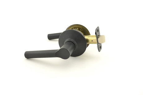 Schlage F10BRW622 matte black passage door lever