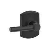 Schlage F10BRW622GRW matte black passage door lever