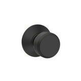 Schlage F10BWE622 matte black passage door knob