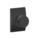 Schlage F10BWE622CEN matte black passage door knob