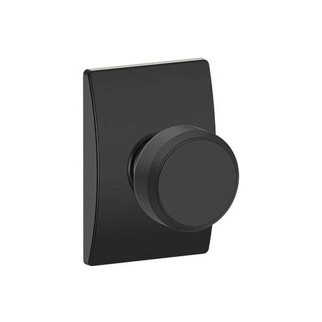 Schlage F10BWE622CEN matte black passage door knob
