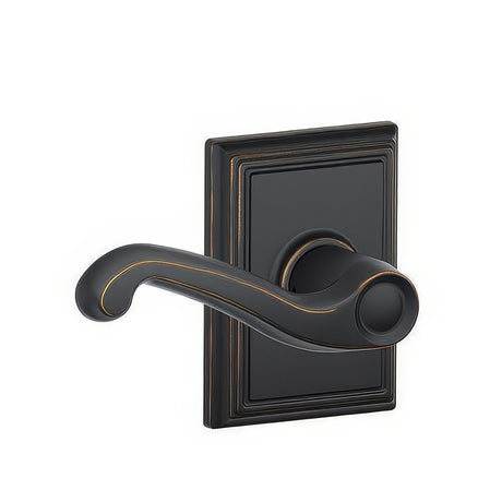 Schlage F10FLA716ADD aged bronze passage door lever
