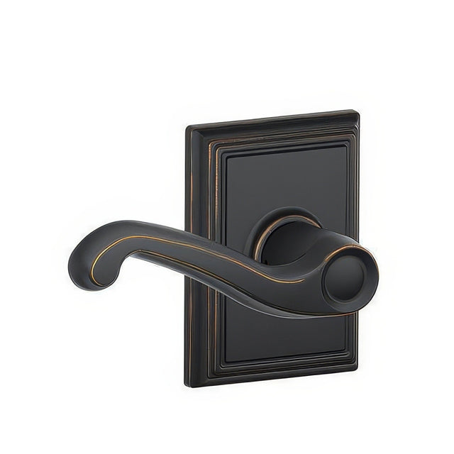 Schlage F10FLA716ADD aged bronze passage door lever