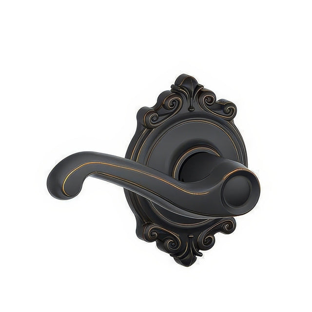 Schlage F10FLA716BRK aged bronze passage door lever