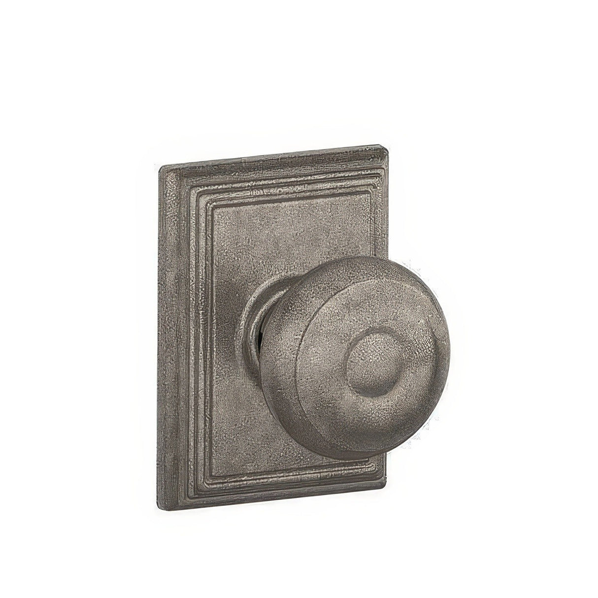 Schlage F10GEO621ADD distressed nickel passage door knob