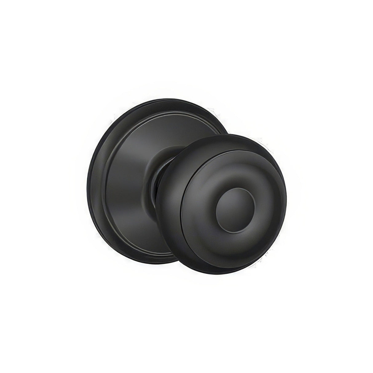 Schlage F10GEO622 matte black passage door knob