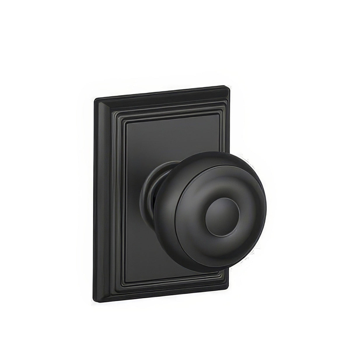 Schlage F10GEO622ADD matte black passage door knob