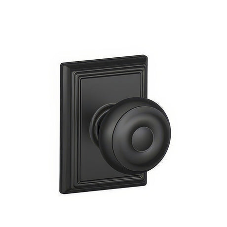 Schlage F10GEO622ADD matte black passage door knob