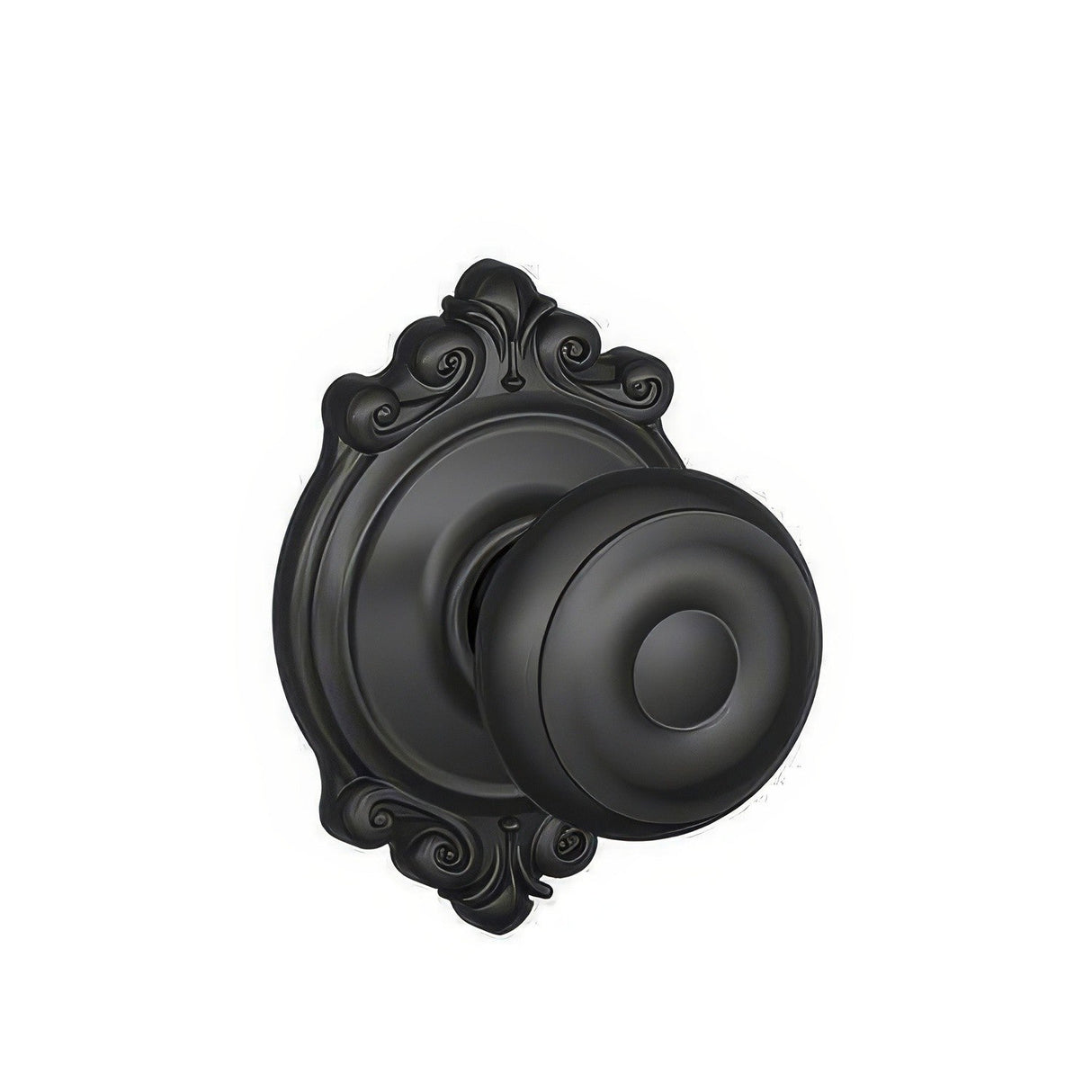 Schlage F10GEO622BRK matte black passage door knob