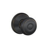 Schlage F10GEO716 aged bronze passage door knob