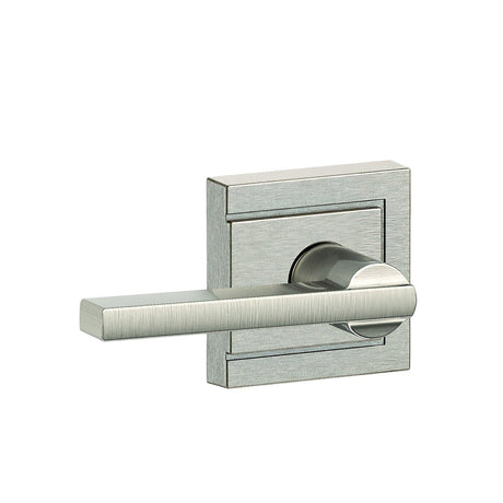 Schlage F10LAT619ULD satin nickel passage door lever