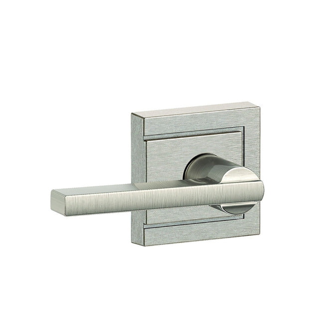 Schlage F10LAT619ULD satin nickel passage door lever