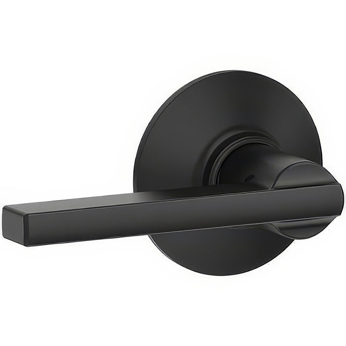 Schlage F10LAT622 matte black passage door lever