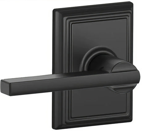 Schlage F10LAT622ADD matte black passage door lever