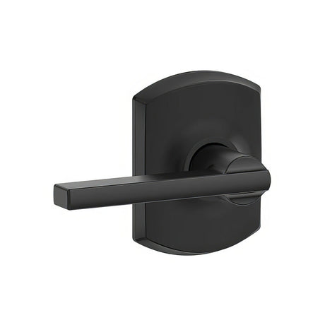 Schlage F10LAT622GRW matte black passage door lever