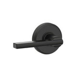 Schlage F10LAT622GSN matte black passage door lever