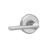Schlage F10LAT626GSN satin chrome passage door lever