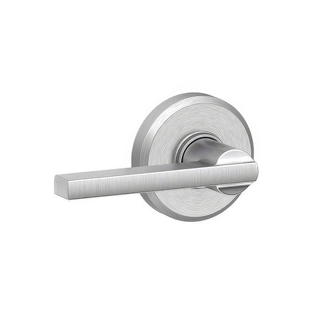 Schlage F10LAT626GSN satin chrome passage door lever