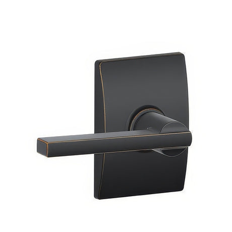 Schlage F10LAT716CEN aged bronze passage door lever