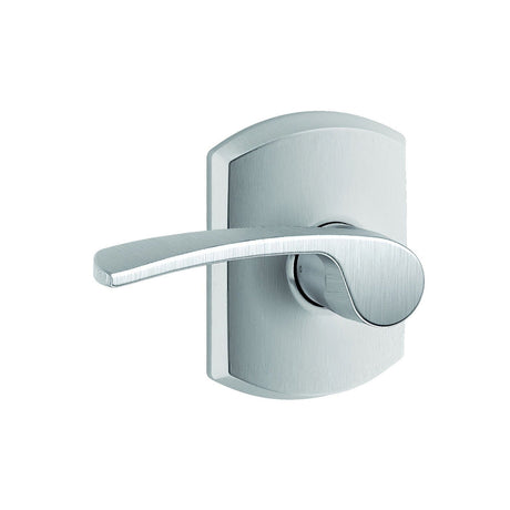 Schlage F10MER626GRW satin chrome passage door lever
