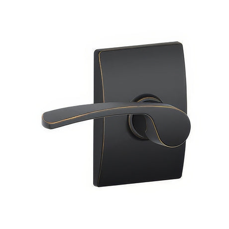 Schlage F10MER716CEN aged bronze passage door lever