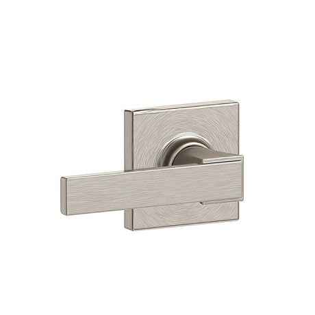 Schlage F10NBK619COL satin nickel passage door lever